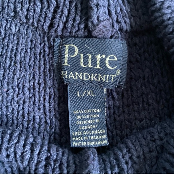 Pure Handknit black sleeveless sweater tunic cowl neck style knit pullover L/XL - Picture 7 of 7